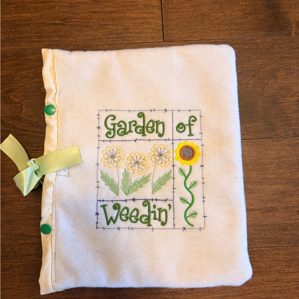 Garden of Weedin' Embroidered IPad or Book Cover